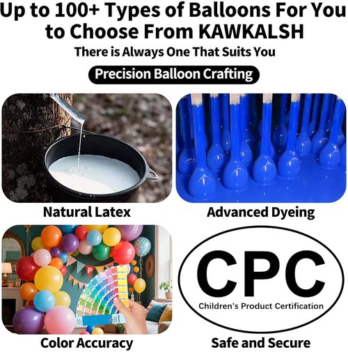 KAWKALSH 12-Inch Black Balloon - 110 Thickened Latex Party Balloons for Birthdays & Weddings