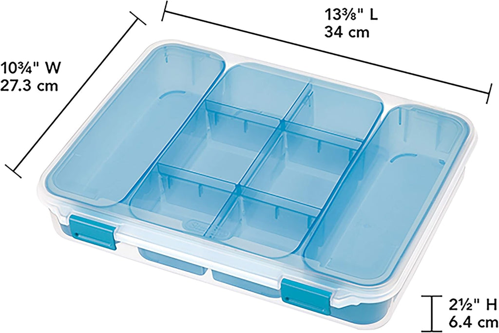 Sterilite Divided Case - Versatile Storage Solution for Organizing Crafts & Supplies | Multicolor