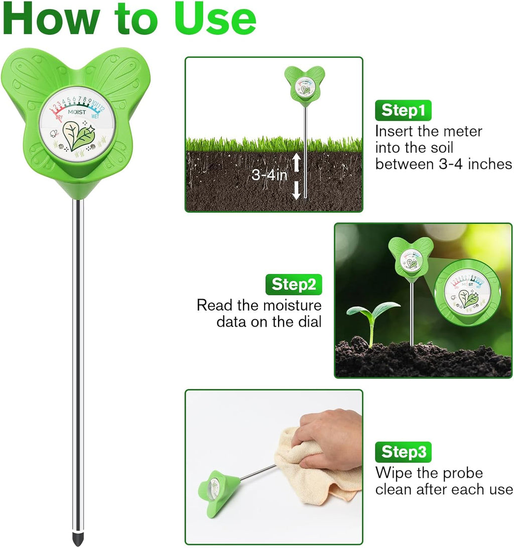 UNIWA Soil Moisture Meter - Essential Plant Water Monitor for Indoor & Outdoor Gardening | No Battery Required