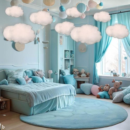 9Pcs Artificial Cloud Props - 3D Decorative Fake Clouds for Room Ceiling & Wedding Decor