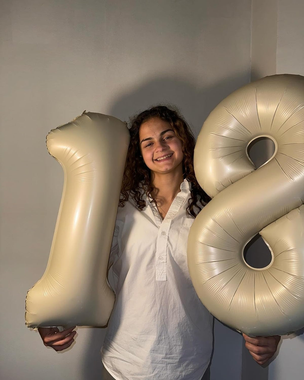 Number 8 Balloon - Cream 40 Inch Birthday Decoration for Boys & Girls | Party Supplies
