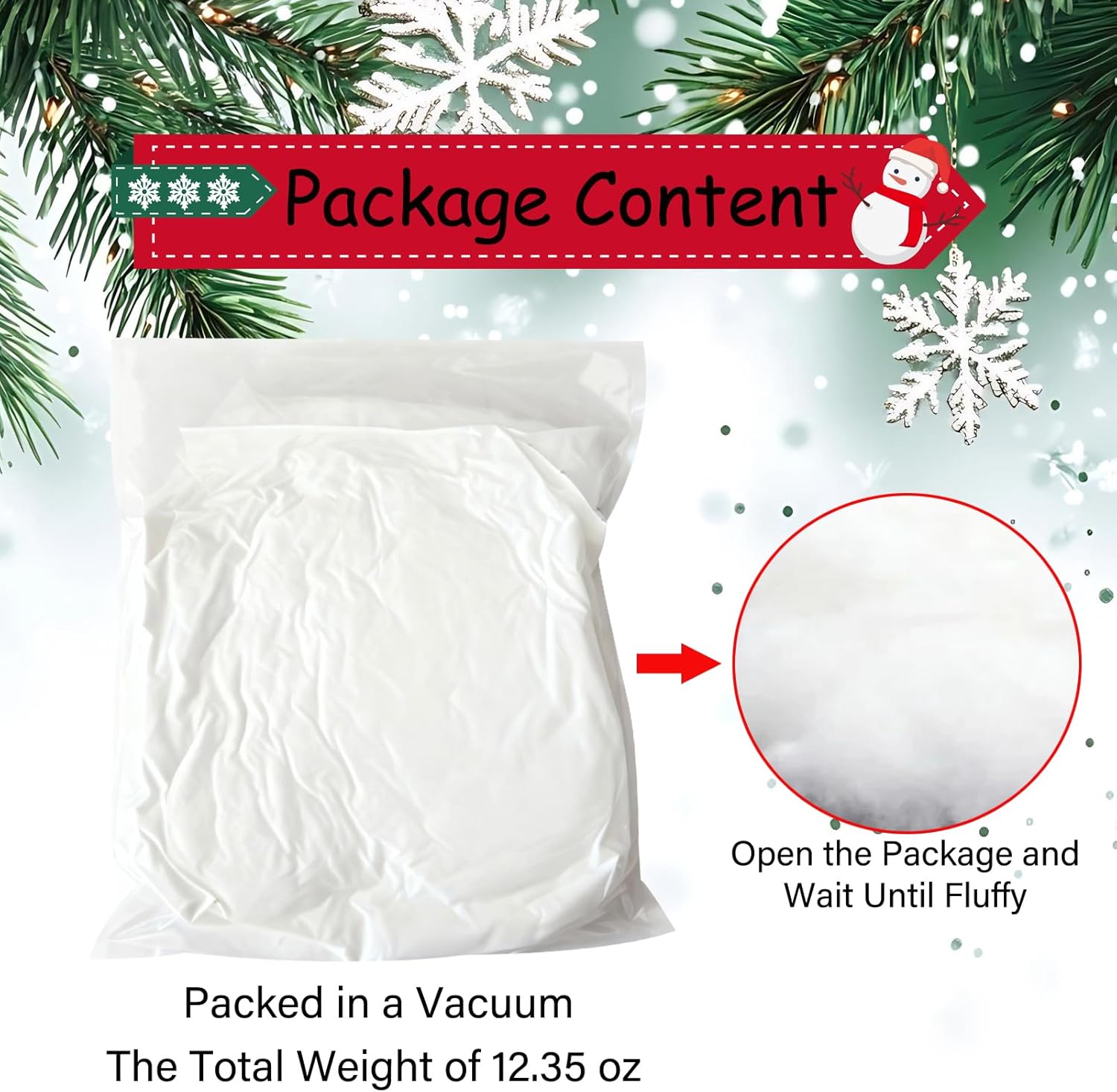 Regine Switzerland Christmas Fake Snow - Fluffy Artificial White Snow for Indoor/Outdoor Decor | 12.3 oz