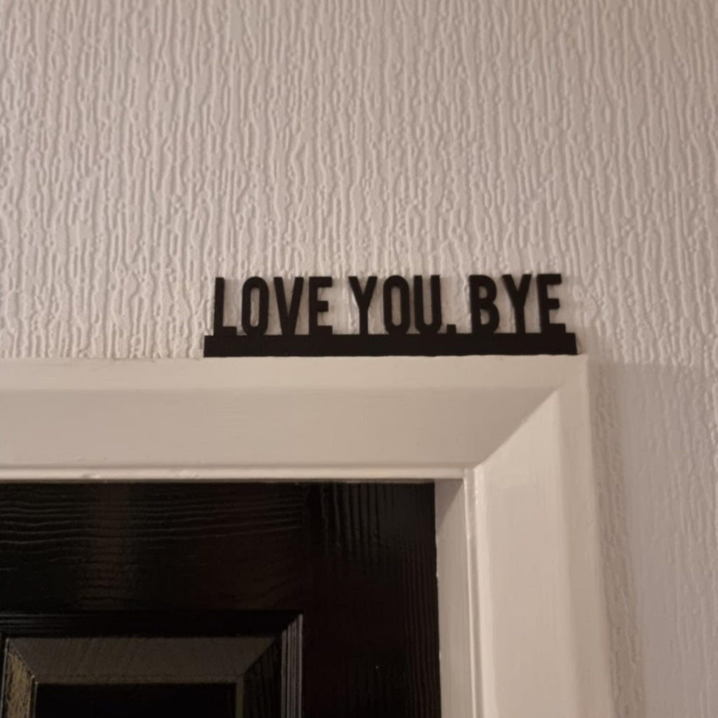 2025 New Year Gift - Cute Metal Door Topper Love You Bye Over Door Frame Decor Corner Sign Black Ornaments Wood Decorations Funny Christmas (LOVE YOU BYE)