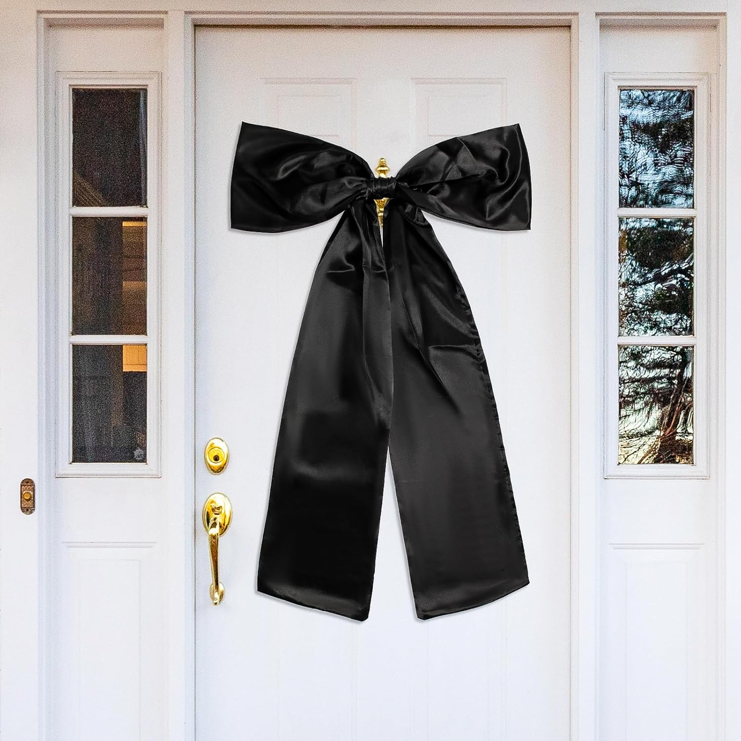 Phoaxul Large Black Bow - Satin Fabric Birthday Decorations | Perfect for Girls' Room & Parties, 24 x 36 in