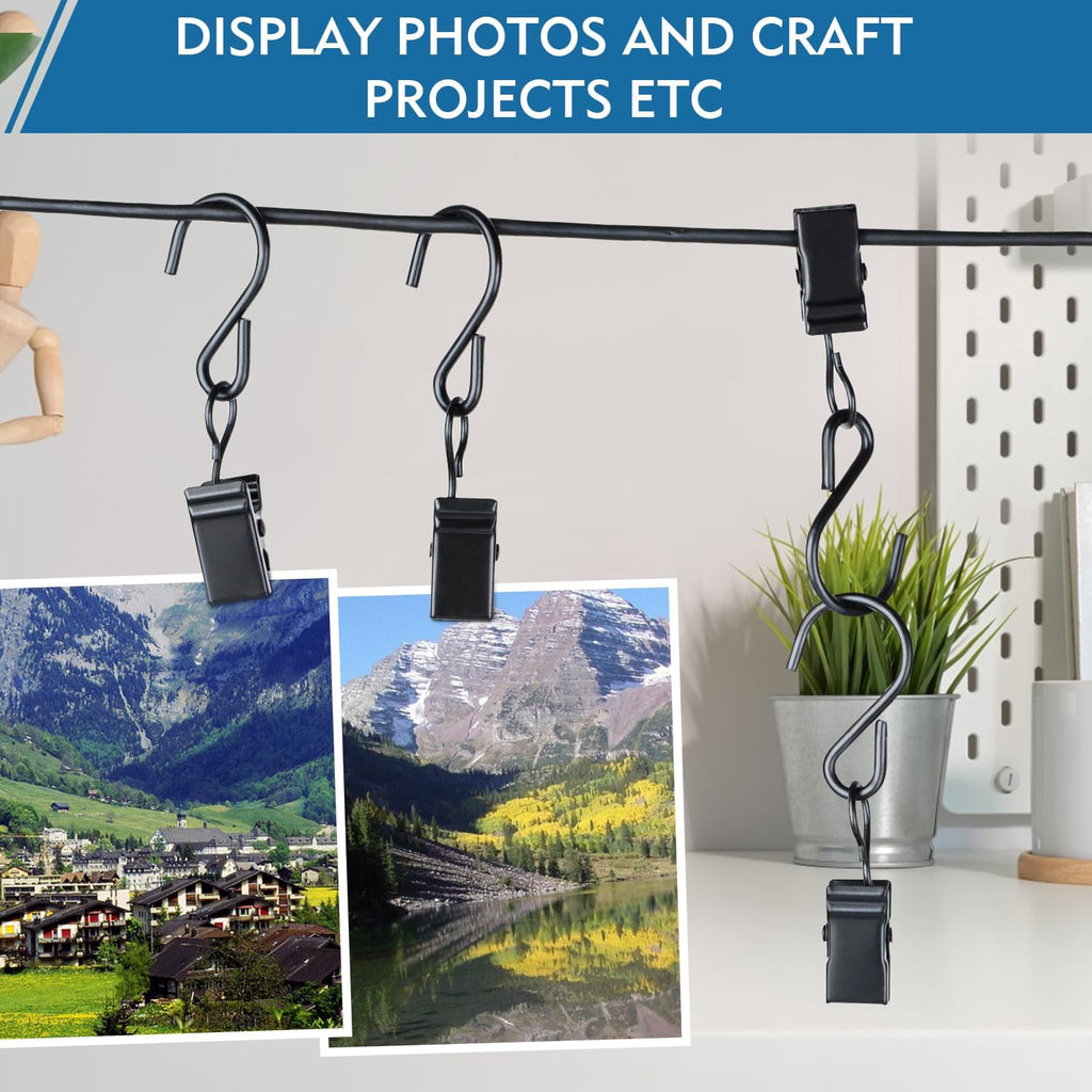 Skiennix Christmas Light Clips - 50 Pack Heavy-Duty Metal Hooks for Outdoor String Lights | Perfect for RV & Holiday Decor
