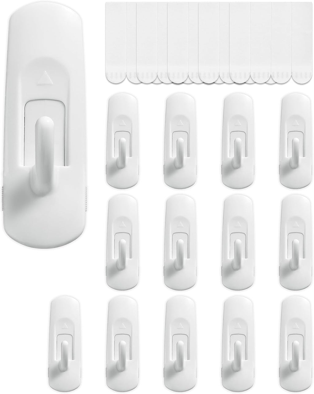 MOVELYST Heavy-Duty Utility Hooks - 14 Large Hooks with 20 Removable Adhesive Strips | Damage-Free Wall Organizer