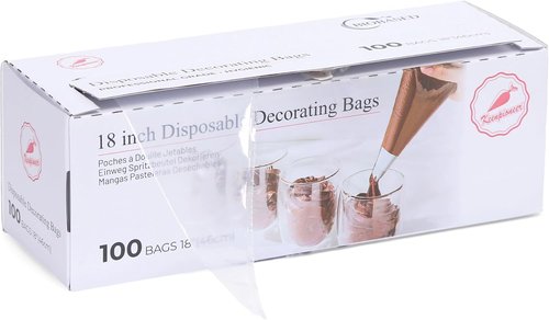 Keenpioneer 18-Inch Piping Bags | Large Capacity Biobased Disposable Pastry Bags - 100 Count