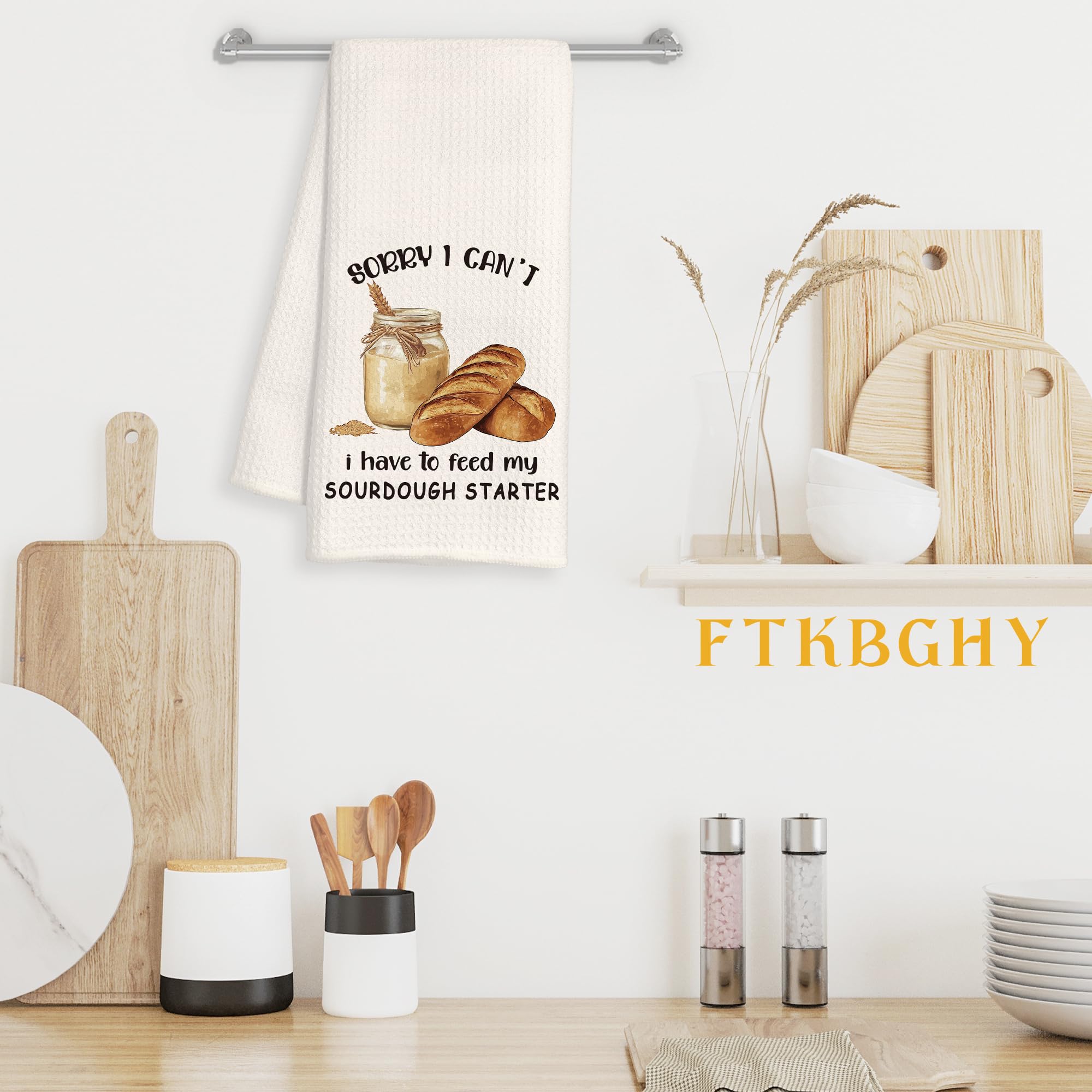 FTKBGHY Funny Baking Gifts Kitchen Towels, Gifts for Sourdough Bread Bakers Baking Lovers, Baker Gift Decorative Dish Hand Tea Towels for Bakery Kitchen, 16x24 Inch
