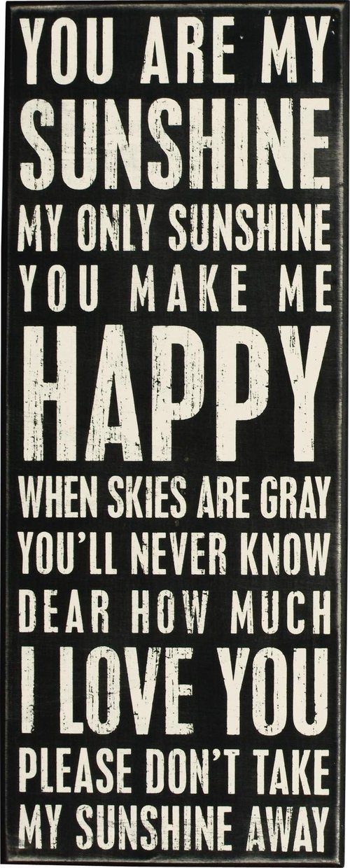 Primitives by Kathy 17420 Classic Box Sign, 8" x 20", You Are My Sunshine, Neutral