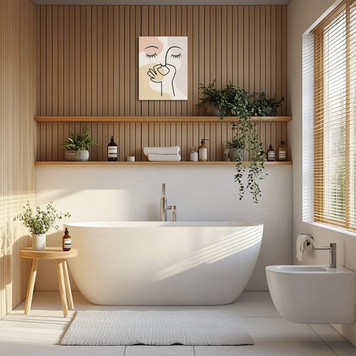 Funny Boho Wall Art by [Brand Name] - Humorous Bathroom Decor Canvas | Abstract Minimalist Design, 11.4"x15"