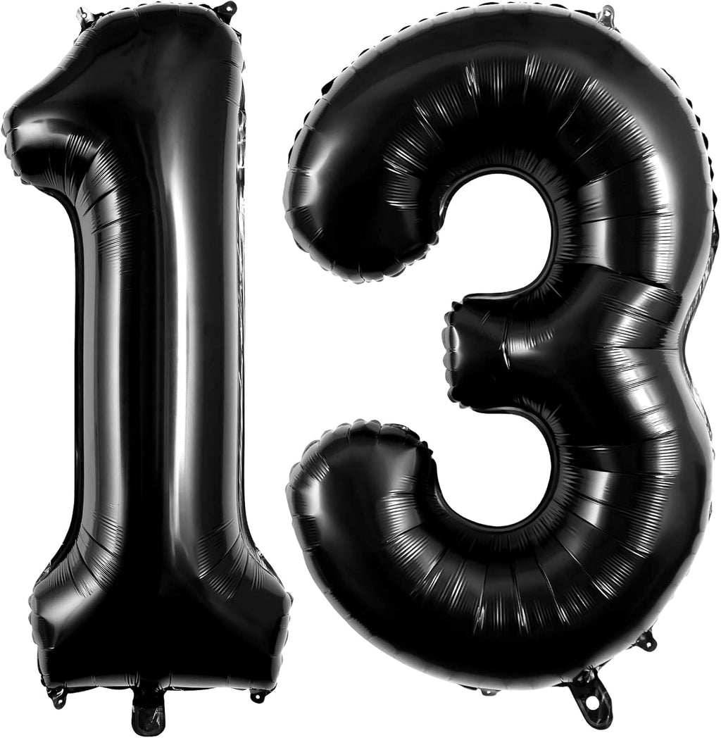 Skiennix 40-Inch Large Foil Balloon Numbers - Black 13 or 31 for Birthday & Anniversary Celebrations