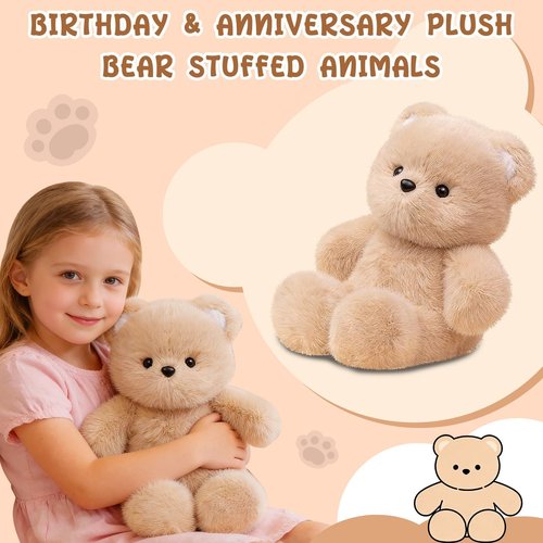 FPYWO Teddy Bear Stuffed Animal - 16 Inch Cute Teddy Bear Plush Toy Pillow for Kids & Adults, Huggable Easter Stuffed Animals Party Gifts Plush Toys, 0.66 lbs