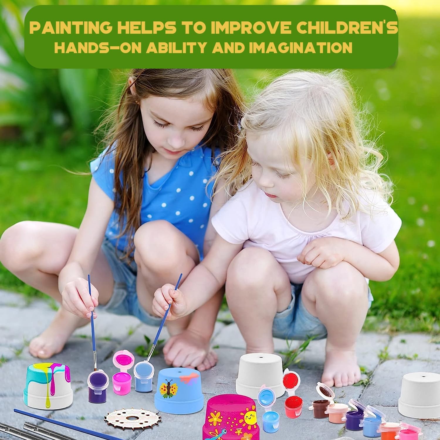 Skiennix 145 Pcs Mini Acrylic Paint Set - Washable 12 Colors with 5 Paint Trays for Kids & Adults Crafting