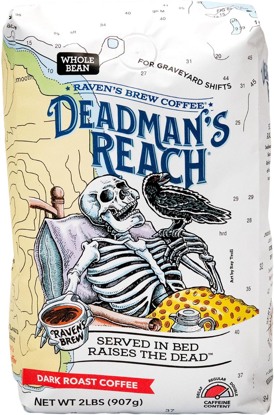 Raven's Brew Coffee High Caffeine Coffee Dark Roast Whole Bean – Deadman's Reach 2lb