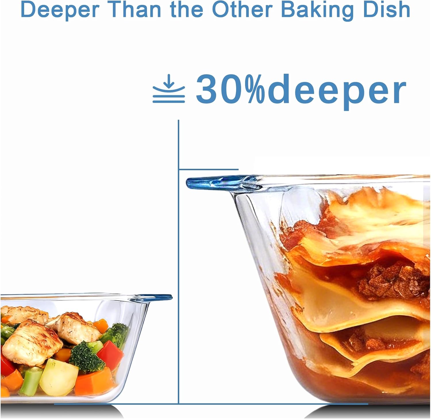 Skiennix 5.7qt Extra Large Glass Baking Dish - 9x13 Rectangular Tempered Oven & Microwave Safe