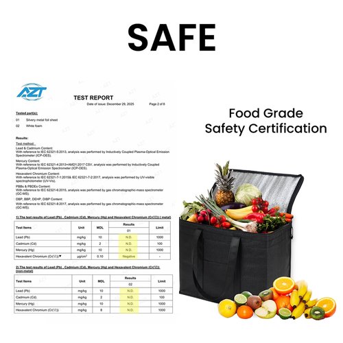 NZ home Insulated Bags for Food Delivery (2XL PRO) Grocery Shopping Cooler Bag, Pizza Delivery, Hot & Cold Catering Tote, Reusable, Foldable & Heavy Duty (2 Pack, Black)