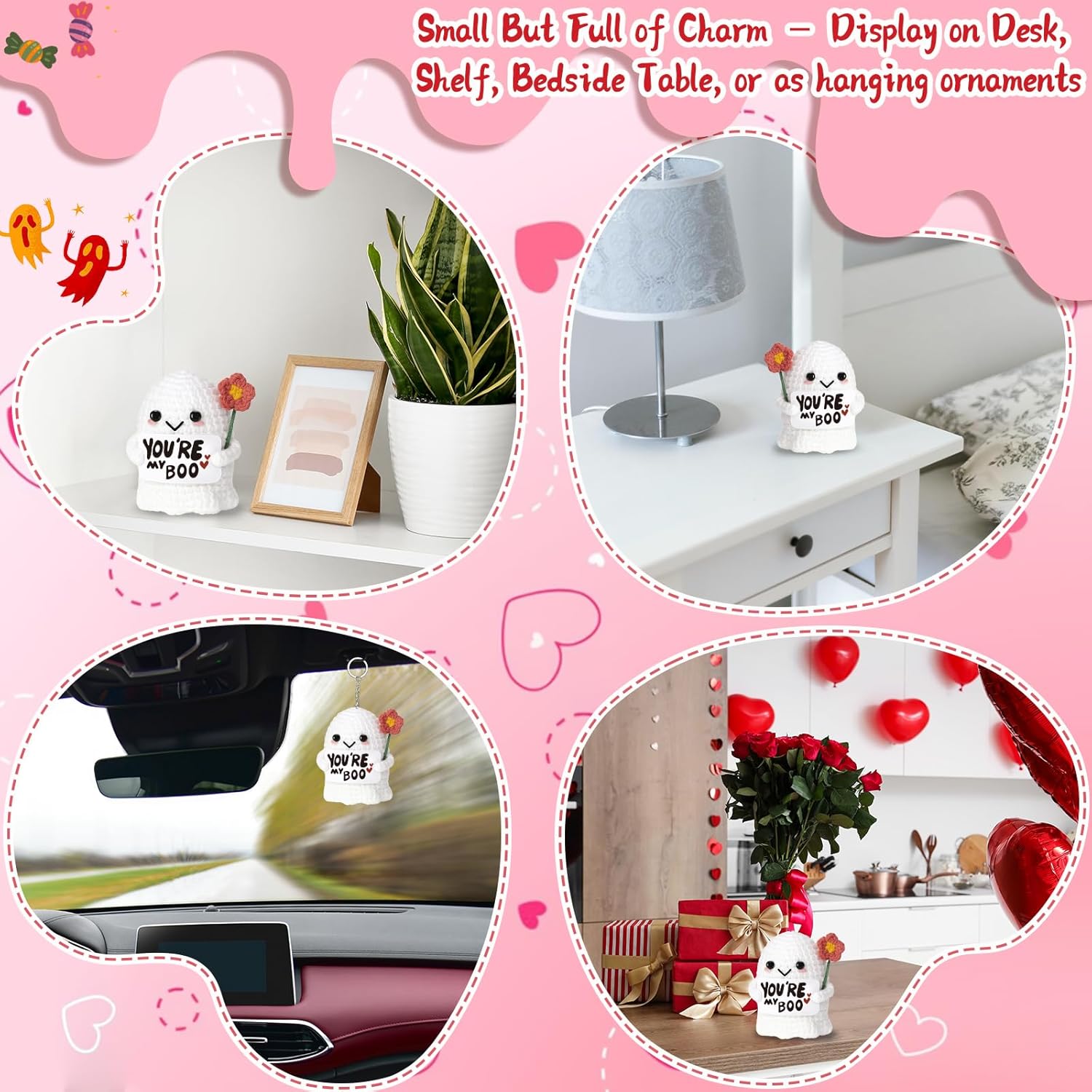 Skiennix You're My Boo Crochet Ghost - Cute Anniversary Gift for Him/Her | Perfect for Holidays & Easter