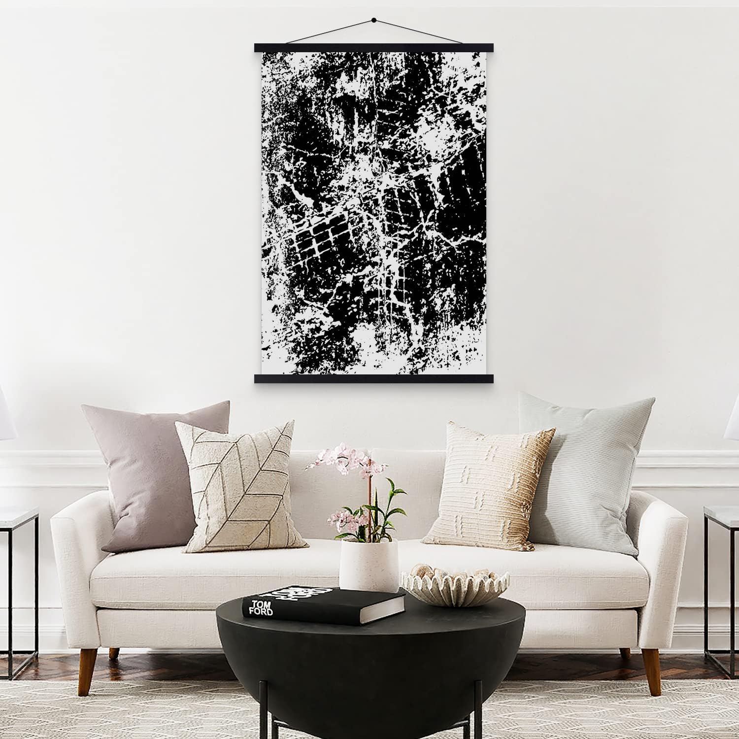 Benjia Magnetic Light Wood Poster Frames - 4 Pack for 8x10, 8x12, 8x18 Art Prints | Black