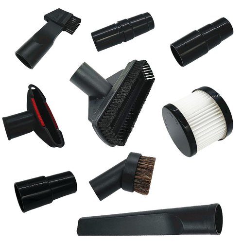 9Pcs 123539-7 123486-2 Vacuum Attachments Parts Replace for DEWALT DCV501HB DCV501LN DCV5011H with Soft Horsehair Dust Brush and Vacuum Cleaner Filter Adapter Kit Household Cleaning