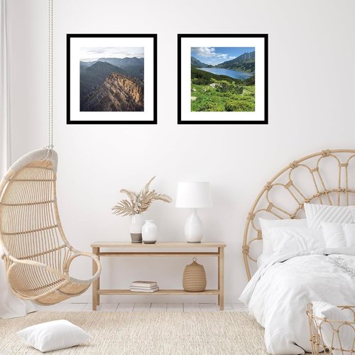 JCJMY 22x22 Black Picture Frame - Display 18x18 Photos with Mat or 22x22 Without Mat | Shatter-Resistant Plexiglass