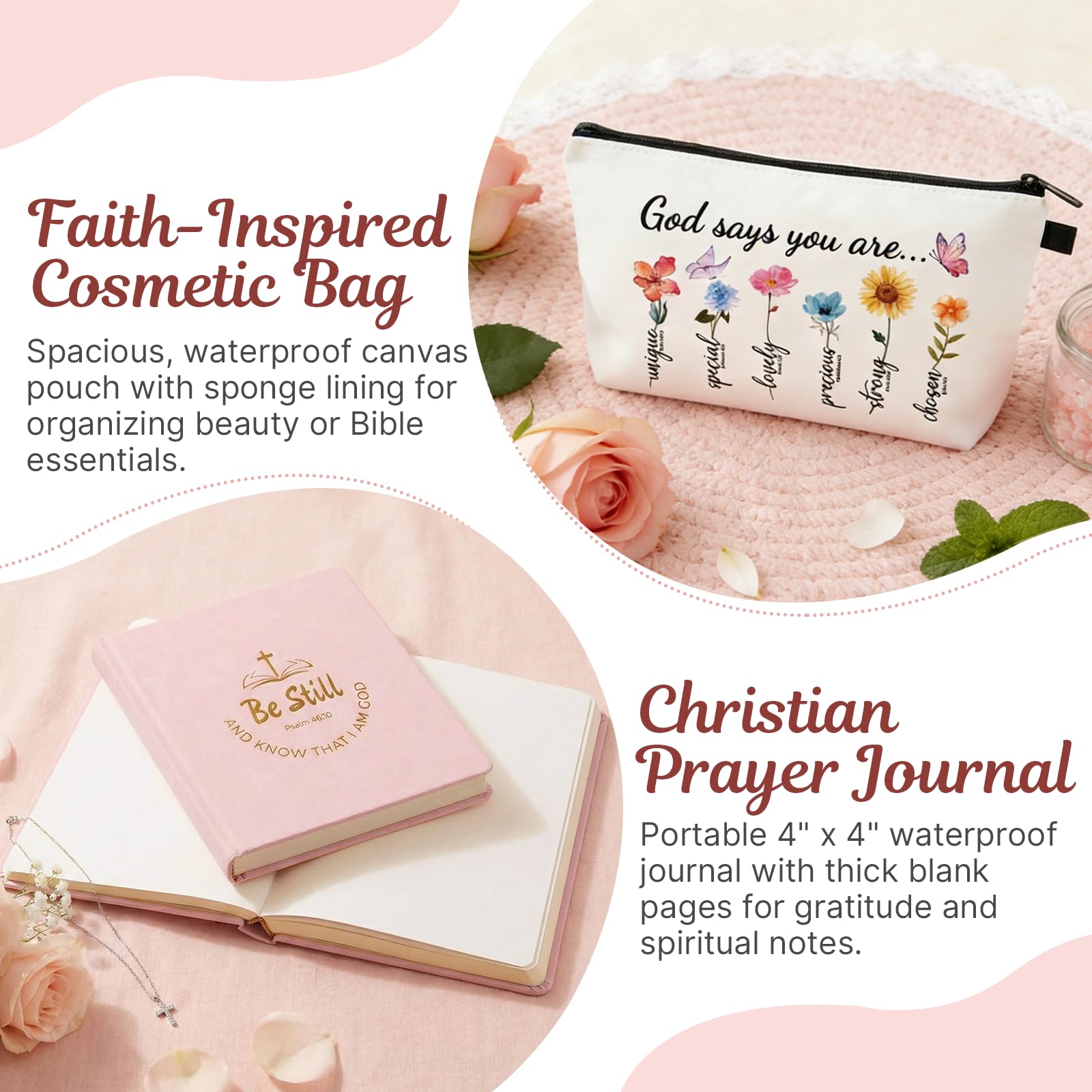 Christian Gifts for Women Faith, Religious Inspirational Catholic Encouragement Gift Sets, Unique Spiritual Christmas Birthday Gift Basket for Her Mom Grandma Sister Aunt Teacher Friend Wife w/Blanket