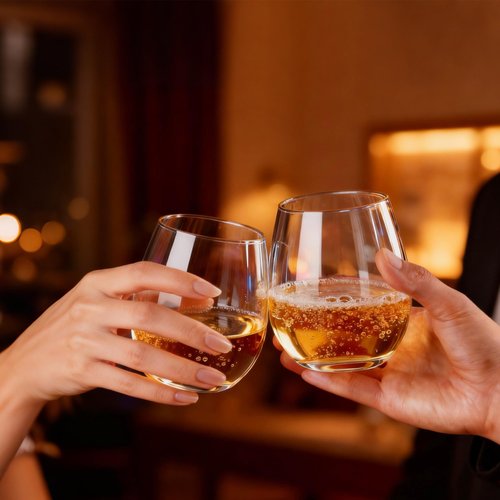 24 Pack 12oz Plastic Stemless Wine Glasses, Disposable Clear Wine Cups - Shatterproof, Unbreakable & BPA-Free, Recyclable Drinkware for Wedding Reception, Birthday Party, New Year, Holidays & Events