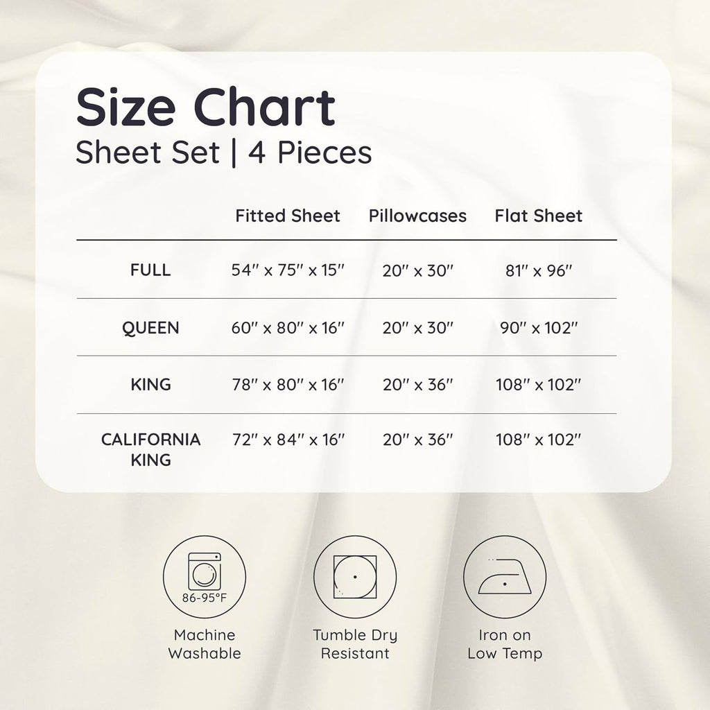 Bambaw Bamboo Sheets Queen Size Set - 4-Piece Cooling Luxury Bed Sheets, Super Soft & Deep Pocket (Charcoal)