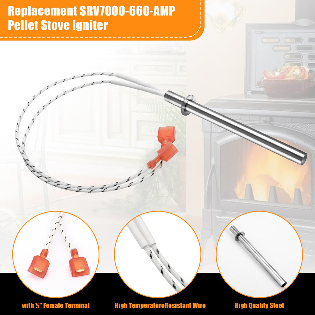 SRV7000-660-AMP Replacement for Pelpro Pellet Stove Igniter & Pleasant Hearth Pellet Stoves Ignitor, 300W