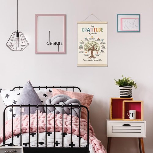 DOI-LANEE Daily Gratitude Poster Frame - Inspirational Mental Health Wall Art 16x12 Inch | Perfect for Therapy Decor
