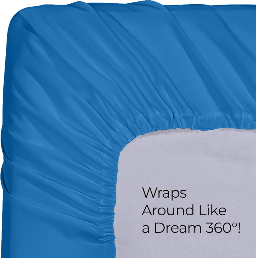Utopia Bedding Queen Fitted Sheet - Deep Pocket Soft Microfiber - Fade Resistant & Easy Care - Dusk Blue
