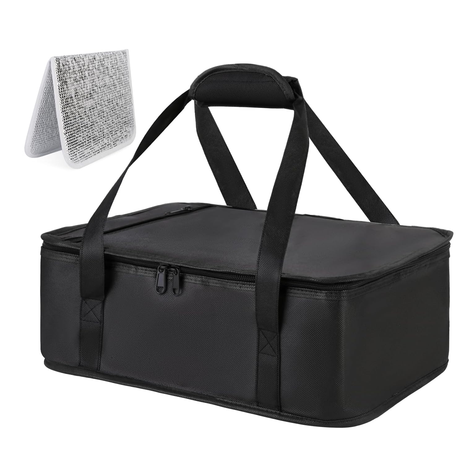 Bodaon Insulated Casserole Carrier Bag - Keeps Food Hot or Cold | Fits 9x13 & 11x15 Inch Dishes - Black