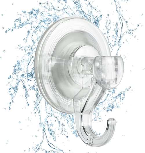 CozyBlue Heavy-Duty Suction Cup Hooks - Waterproof & Reusable for Shower, Kitchen, Glass Doors | 2 Pack