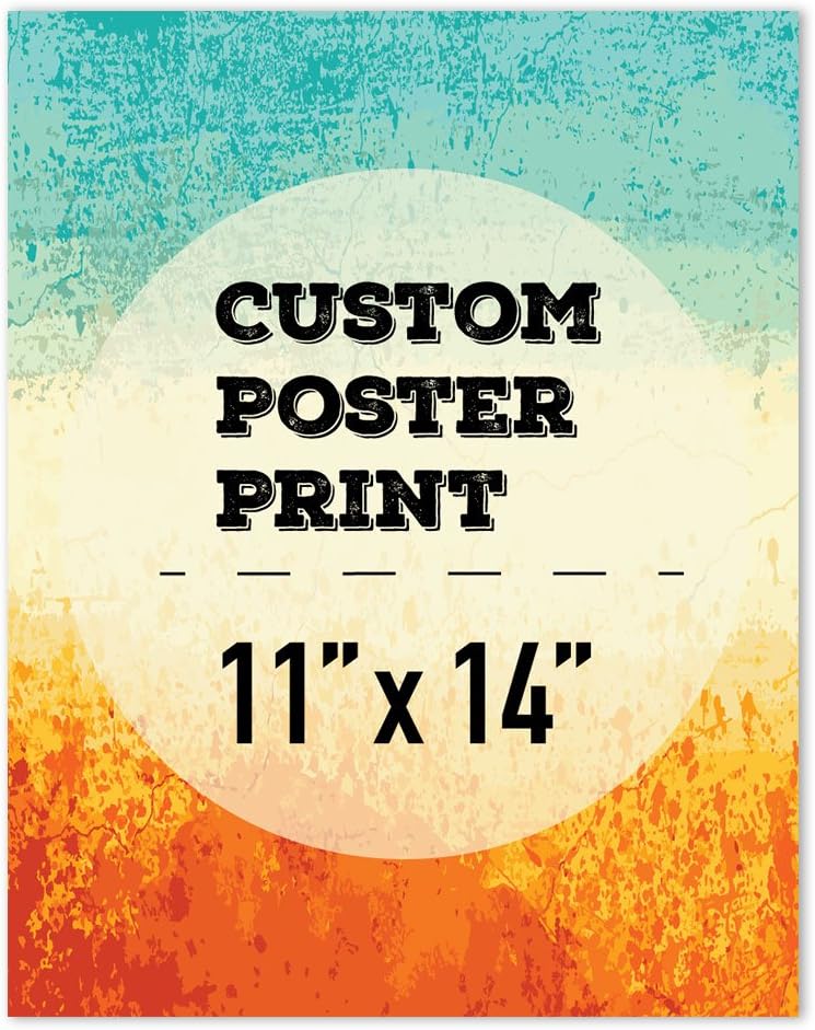 Wall26 Custom Poster Prints - Personalized Photo Upload, Durable Waterproof Wall Art | 11x14 Inches