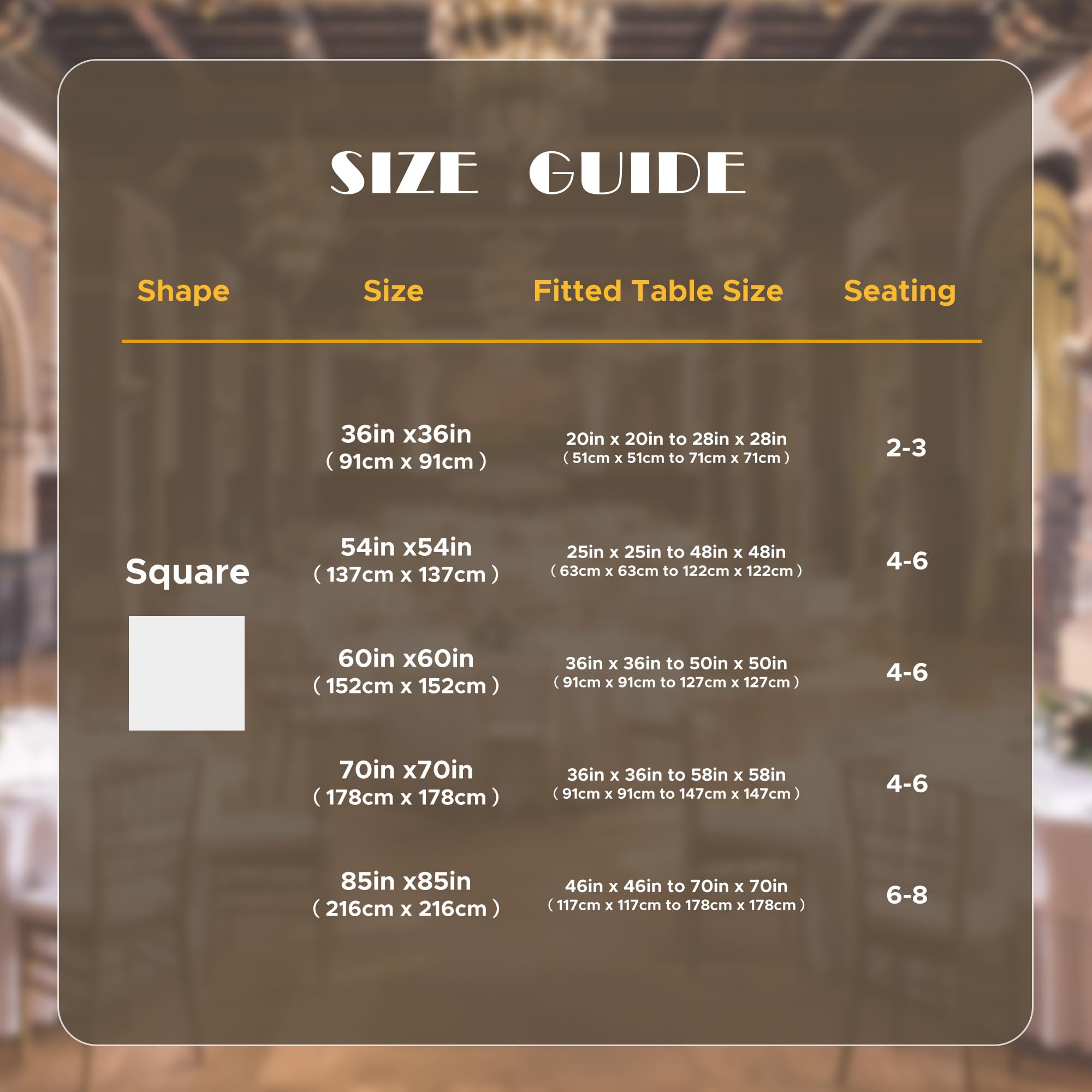 sancua White Square Tablecloths 54x54 Inch, 2 Pack - Fabric Table Cloth for Square or Round Tables, Washable Polyester Table Cover for Dinner, Holiday Party, Decorative Display Tables