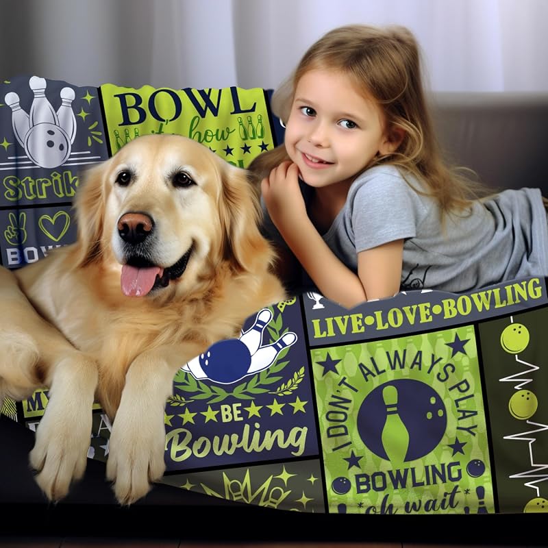 Bowling Blanket 60x50 Inch – Gift for Bowling Lovers Boys Girls Teens Men Women – TAPBASE Variation: Bowling+60"x50"