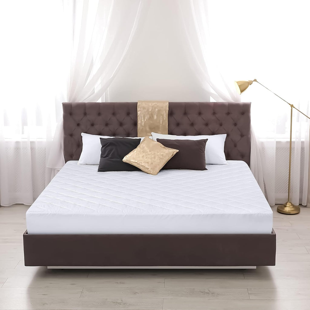 Utopia Bedding Twin XL Quilted Fitted Mattress Pad - Deep Pocket Protector, Machine Washable (White)