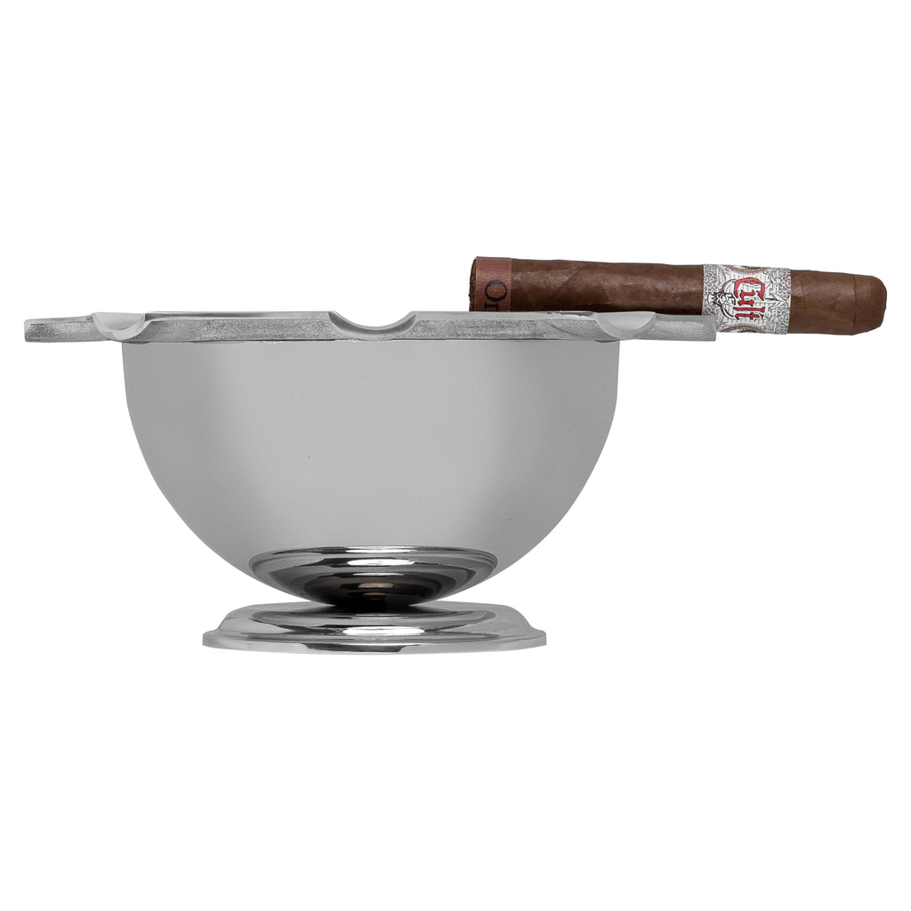 Palió® Tazza ashtray combines functionality with aesthetics, providing a stylish solution for cigar enthusiasts who enjoy sharing their smoking experience with others. (Stainless Steel)