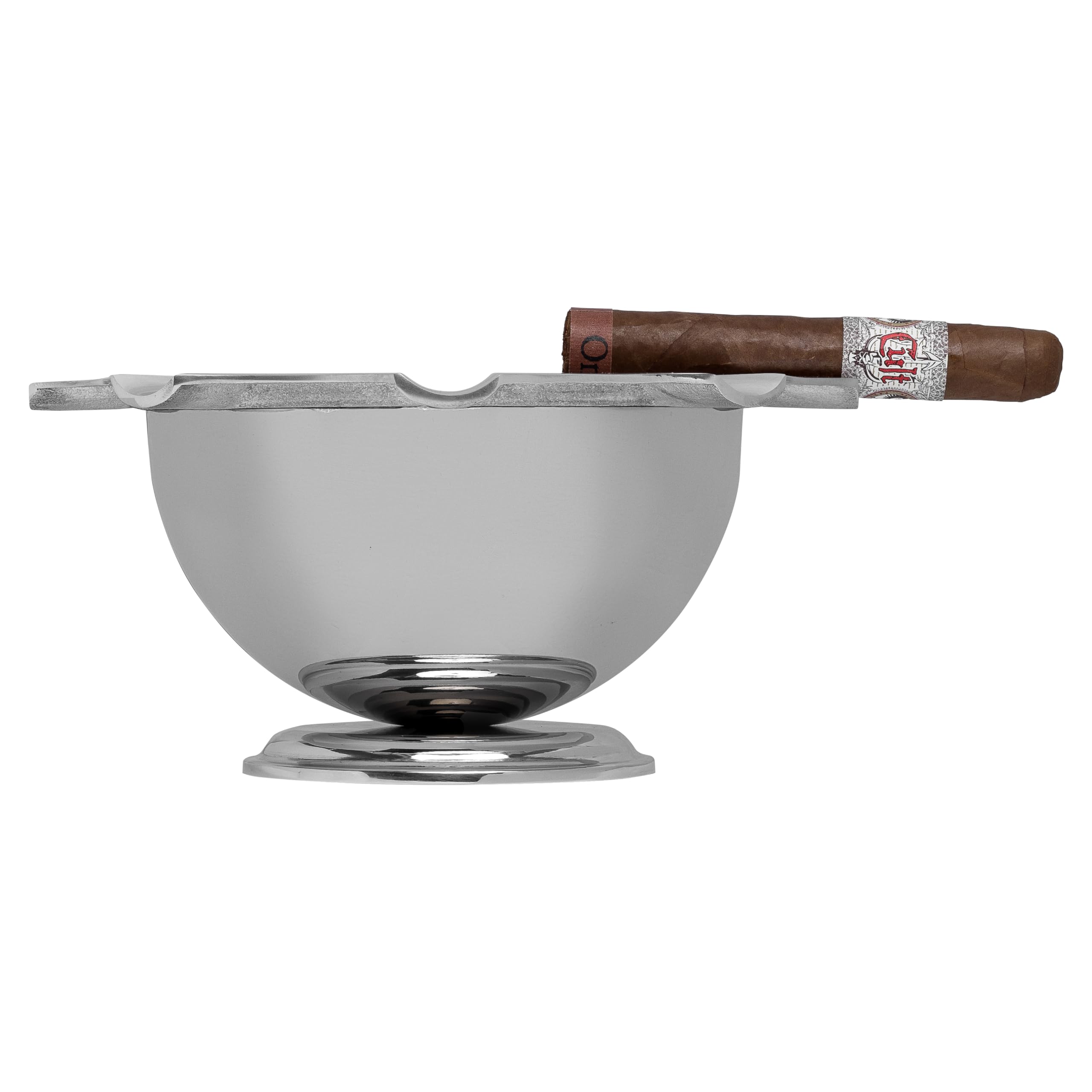 Palió® Tazza ashtray combines functionality with aesthetics, providing a stylish solution for cigar enthusiasts who enjoy sharing their smoking experience with others. (Stainless Steel)