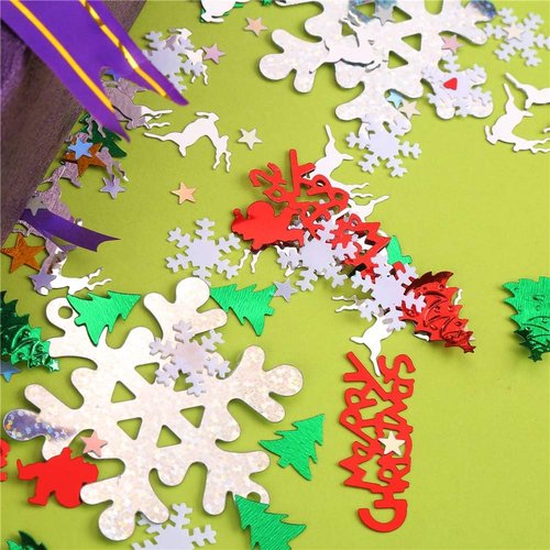 CCINEE Metallic Foil Sequins Table Decoration Set - 100g, 4800 Pieces for Christmas & New Year
