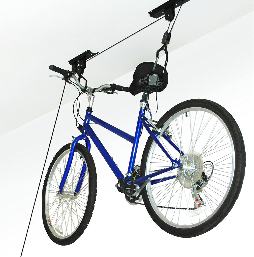 Rad Sportz Bike Hanger - Overhead Hoist Pulley System for Secure Garage Ceiling Storage | 100lb Capacity