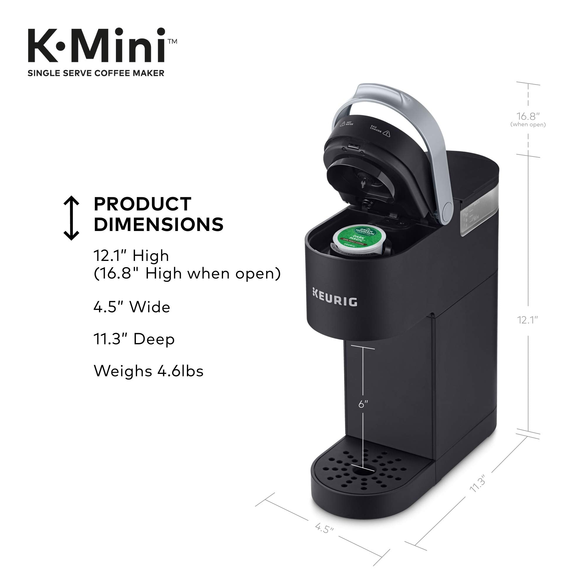 Keurig K-Mini Coffee Maker, Single Serve K-Cup Pod Coffee Brewer, Black with McCafe Classic Collection Variety Pack K-Cup Coffee Pods, 40 Count