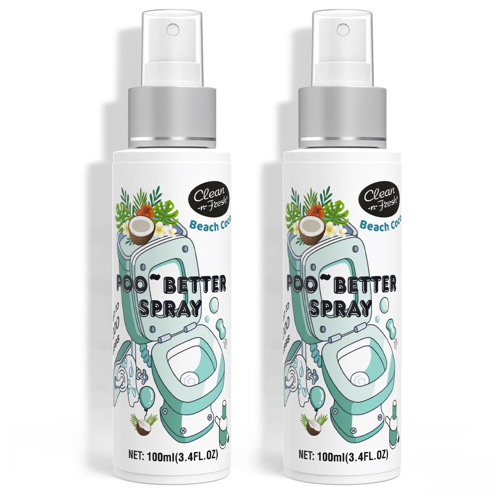 Clean-n-Fresh Toilet Spray, Holiday Pack Gift Set - 6.8 Fl Oz Balsam & Cedar and Bright Berry, Bathroom Odor Deodorizer, Up to 400 Uses