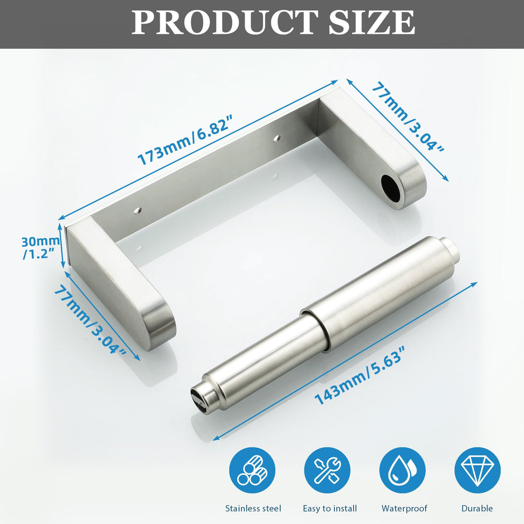 Alise Toilet Paper Holder,Spring Loaded Bathroom Toilet Paper Holder Wall Mount SUS304 Stainless Steel Tissue Holder Toilet Paper Roll Holder for Toilet,Washroom,RV,Brushed Nickel