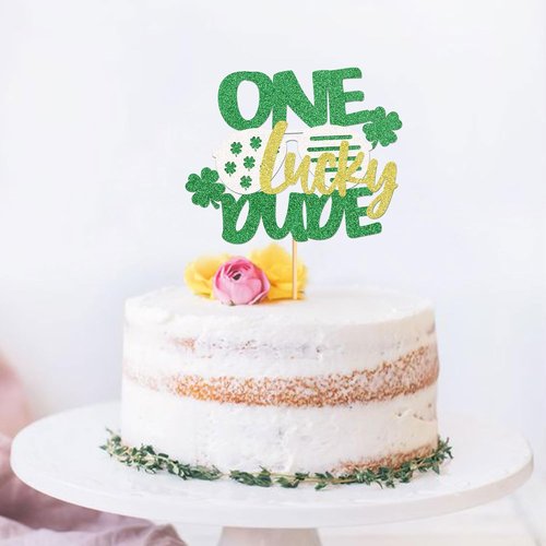 Ercadio St. Patrick's Day Cupcake Toppers - Green Glitter Shamrock Picks for Festive Celebrations