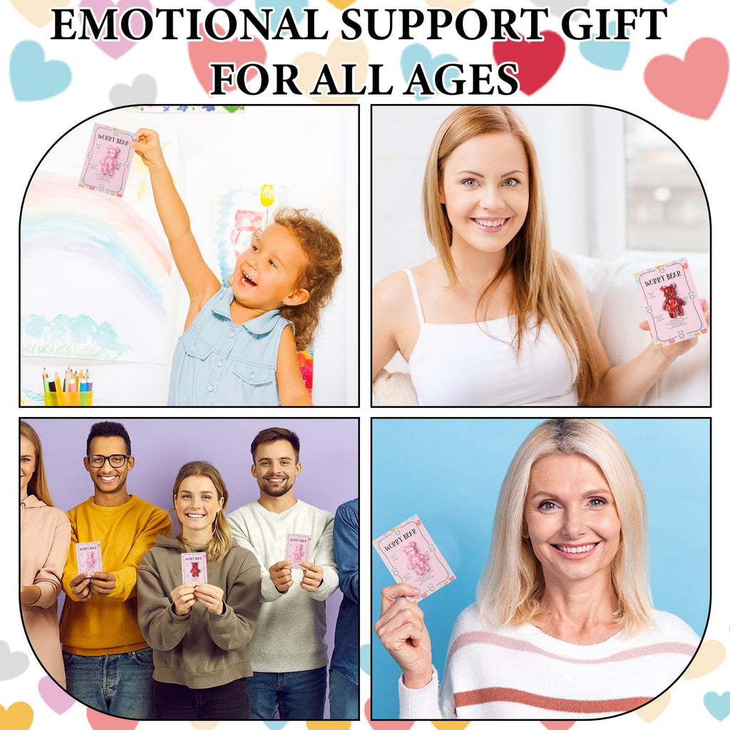 party greeting 10 Set Valentine's Day Pocket Bear Hug Emotional Support Gifts Mental Health Anxiety Relief Positivity Autism Fidget Gift Stress Relief Gift for Boy Girls Favor Gift