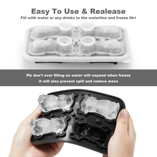ACOOKEE 3D Highland Cow Ice Cube Tray Fun Shapes, Novelty Highland Cow Gifts, Holiday Stocking Stuffers for Men Women, Cute Highland Cattle Ice Mold for Whiskey,Cocktail,Bourbon