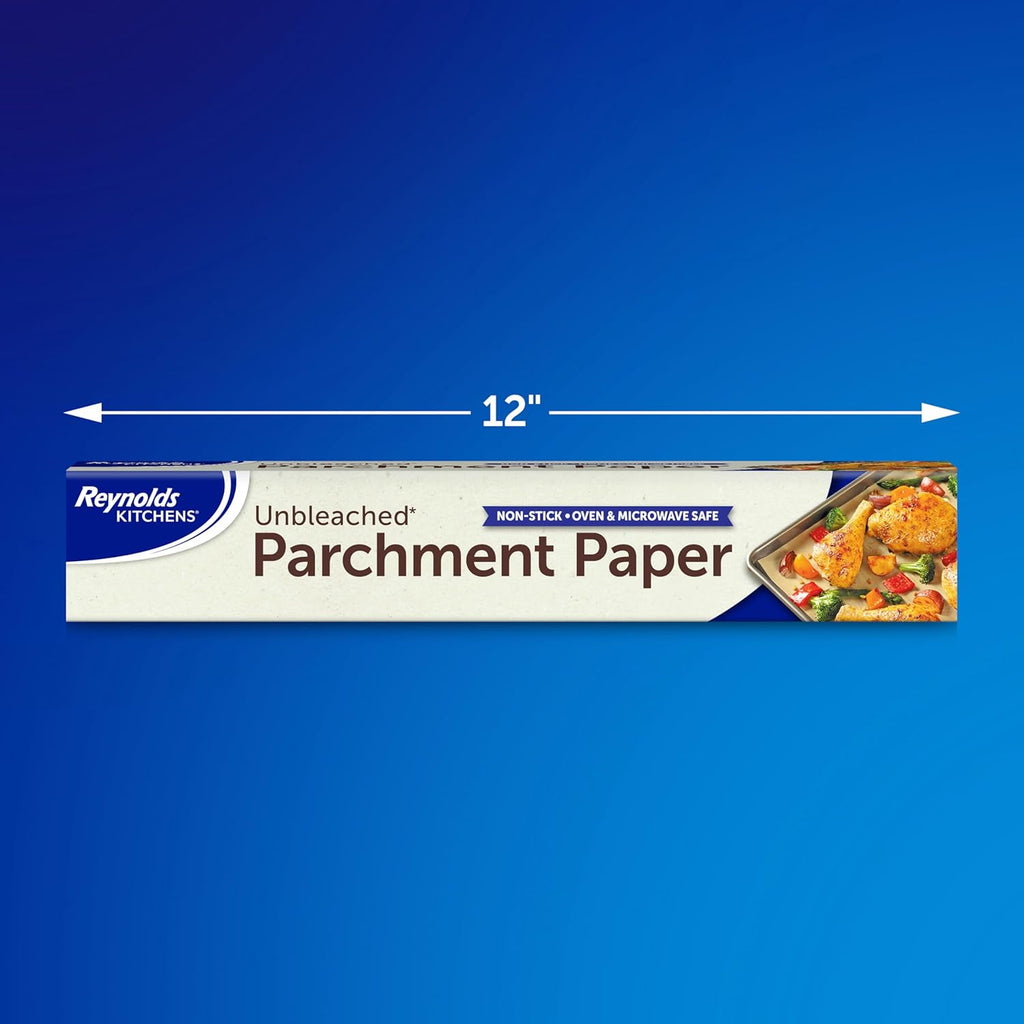 Reynolds Kitchens Unbleached Parchment Paper Roll - Non-Stick & Oven Safe Up to 425°F | 45 Feet x 12 Inches (Pack of 3)