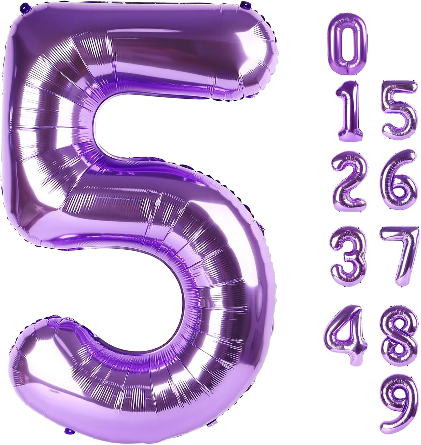 Skiennix 40-Inch Balloon Numbers - Big Purple Balloons for 5th Birthday & Wedding Decor