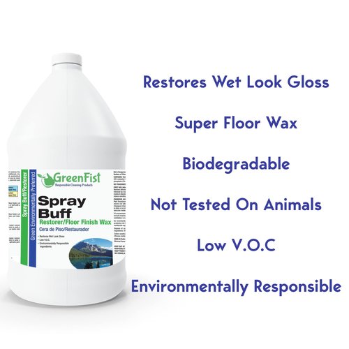 GreenFist Spray Buff Restorer Renewing Floor Finish Wax Polisher Buffer[ Removes Surface Marks, Conditioned, Dry and Spotless Floors ], 1 Gallon
