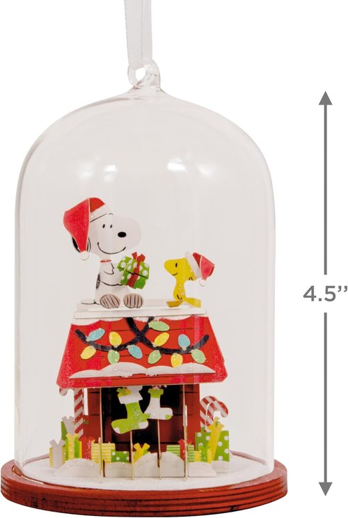 Hallmark Snoopy's Doghouse Christmas Ornament - Glass & Paper | Perfect Gift for Peanuts Fans